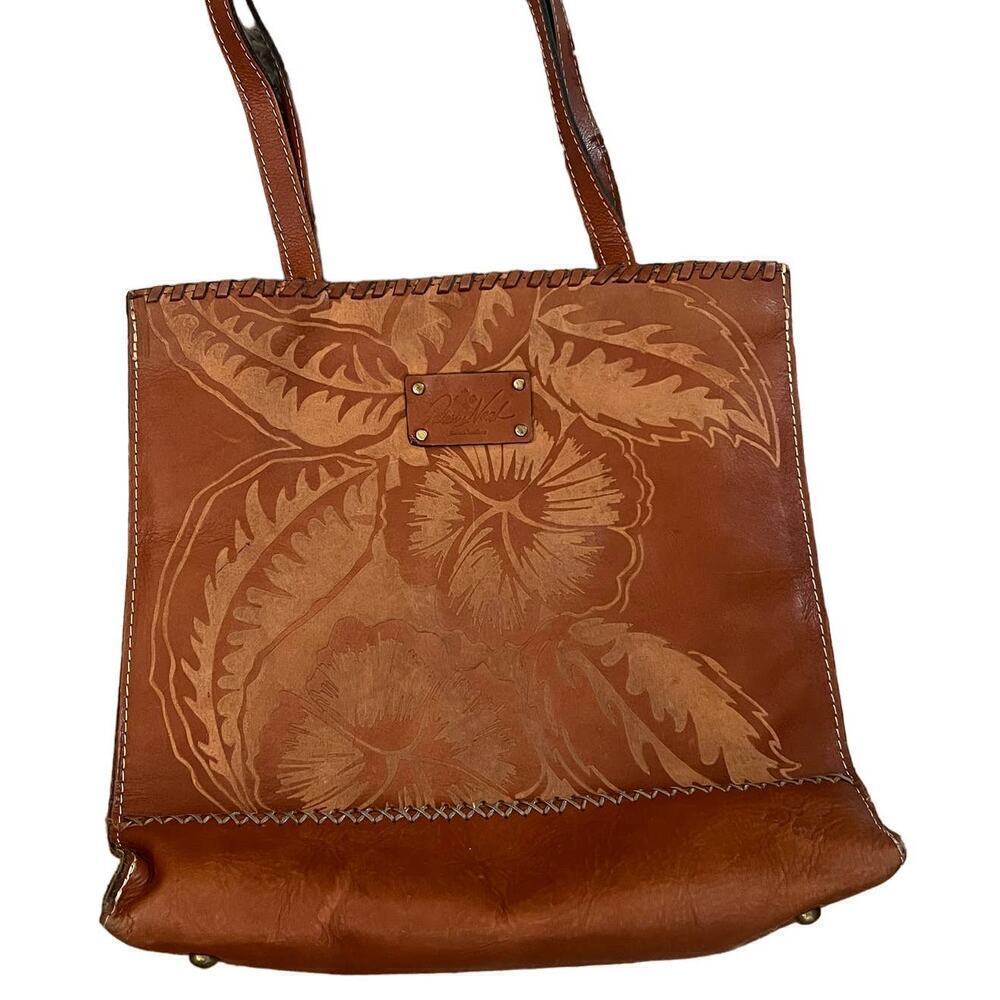 Patricia Nash 100% Leather Embossed Shoulder Tote Bag